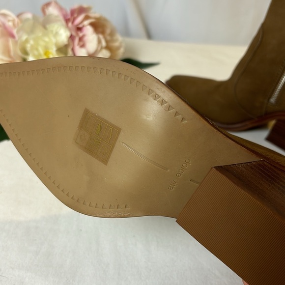 Dolce Vita Volli Suede Western Ankle Booties | Brown Pointed Toe Women’s NEW - Picture 7 of 7